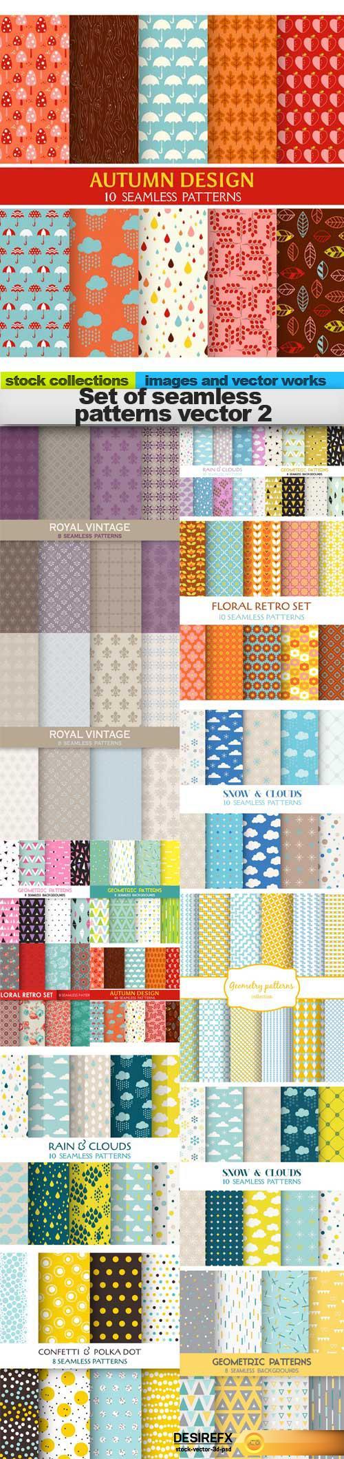Set of seamless patterns vector 2, 15 x EPS