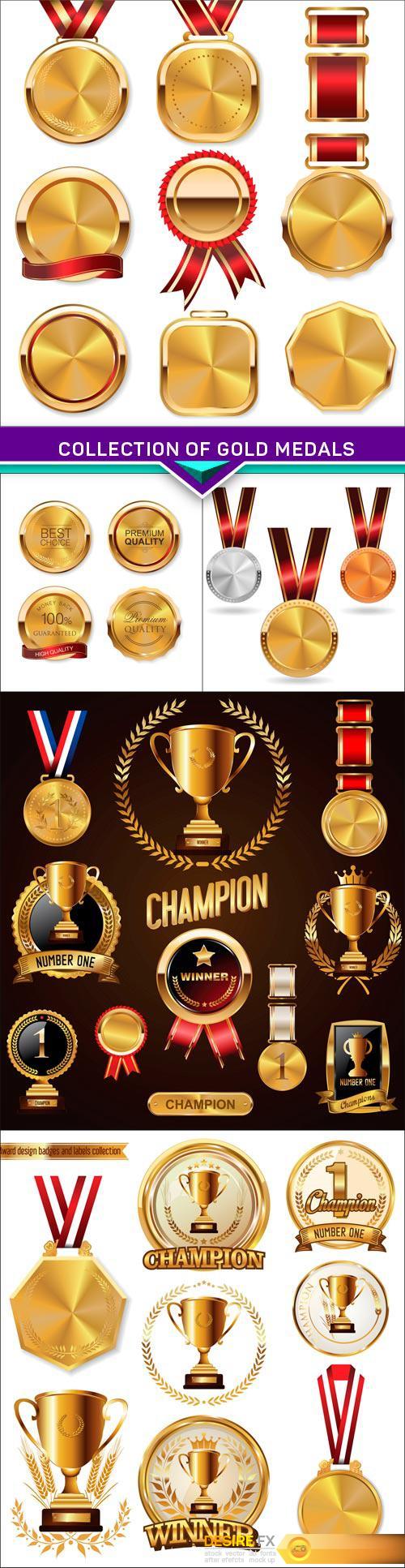 Collection of gold medals 5X EPS