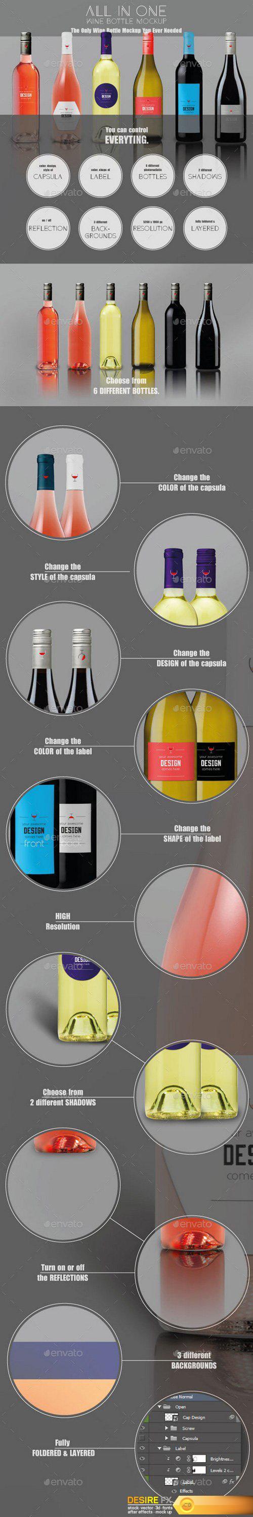 Graphicriver - All-In-One Wine Bottle MockUp 11744652