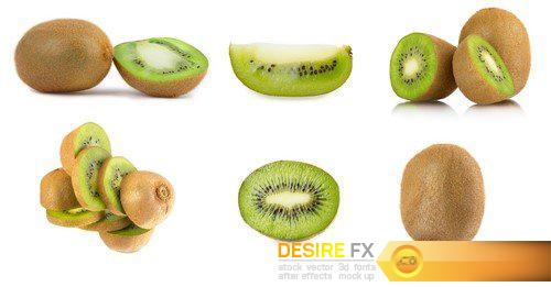 Set melons and kiwis isolated on the white background 9X JPEG