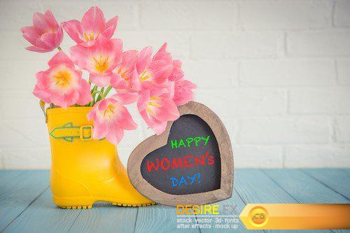 Women\'s day March 8 cards and flowers 18X JPEG