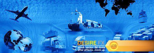 Abstract background Trucks and transport Highway and delivering 20X JPEG