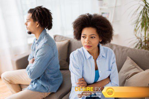 Unhappy couple having argument at home 9X JPEG
