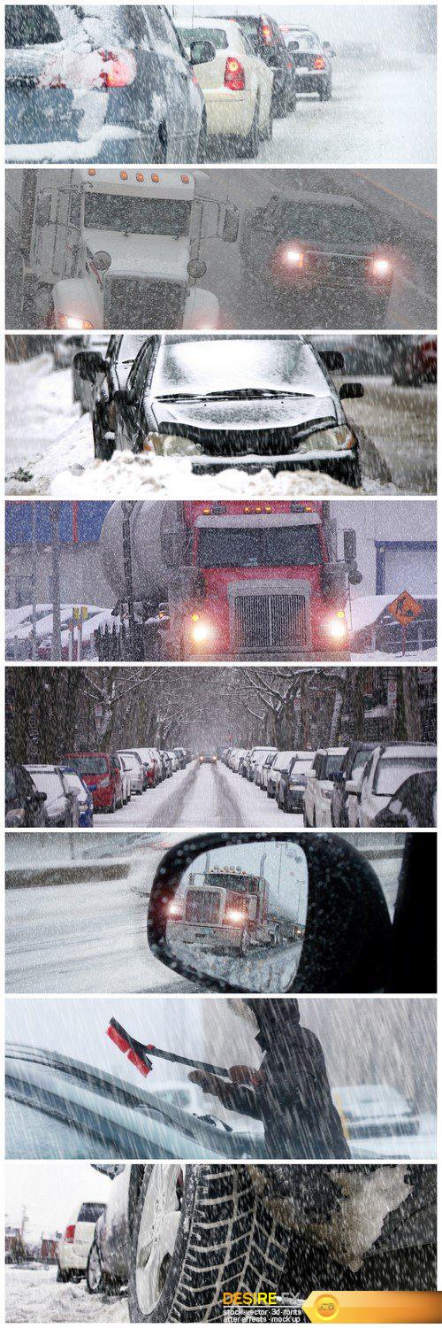 Traffic in a snowstorm 8X JPEG