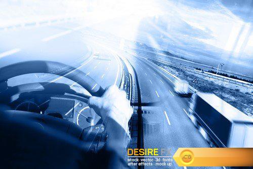Abstract background Trucks and transport Highway and delivering 20X JPEG