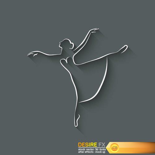 Ballet dance studio symbol Poster 6X EPS