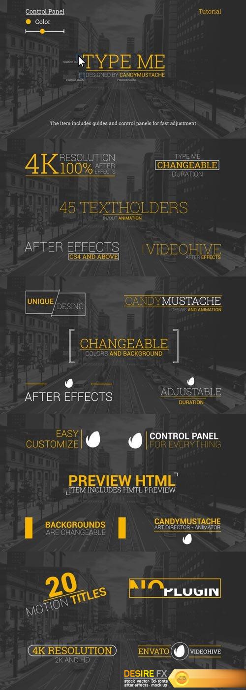 DesireFX Videohive - Type Me Motion Titles Pack - 19322241