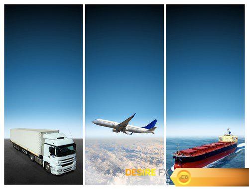 Abstract background Trucks and transport Highway and delivering 20X JPEG