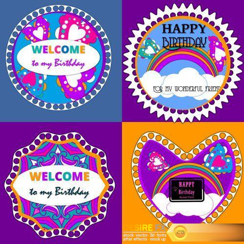 Happy Birthday template and mandala pattern, brochure, gift certificate, party invitation, congratulation