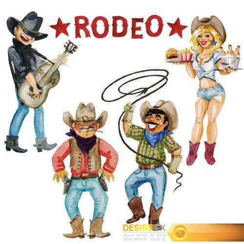 Rodeo american cowboy seamless background 10X JPEG