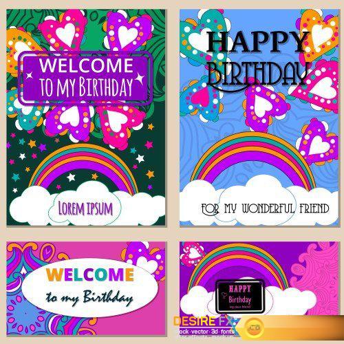 Happy Birthday template and mandala pattern, brochure, gift certificate, party invitation, congratulation