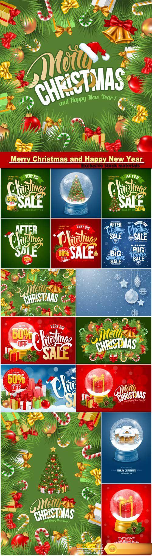 Christmas greeting card, sale design template