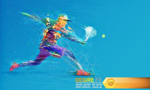 Abstract tennis player 6X JPEG