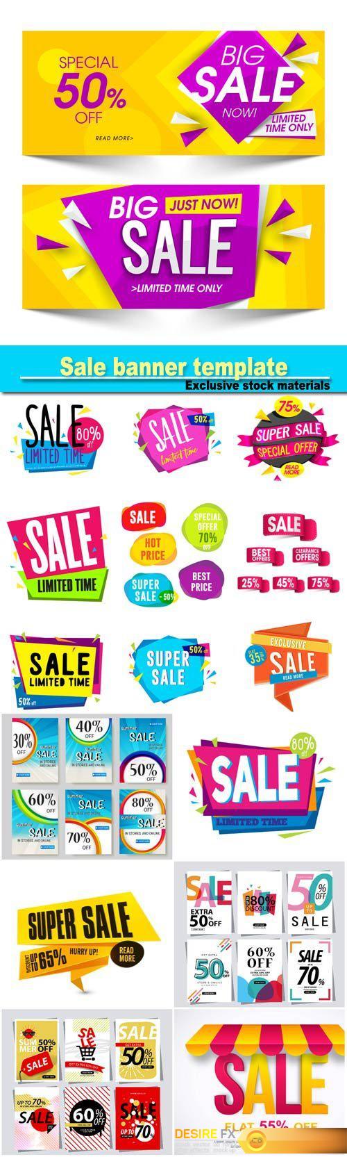 Sale banner template, sale sticker or label