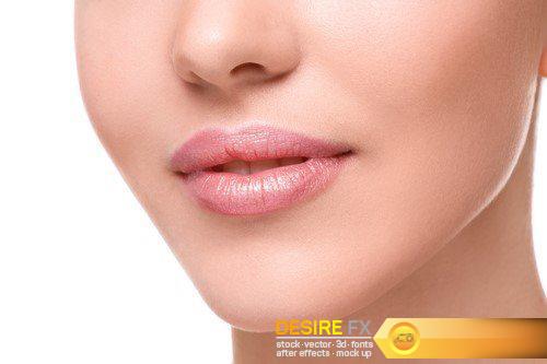 Woman\'s lips with red lipstick and  kiss gesture  21X JPEG