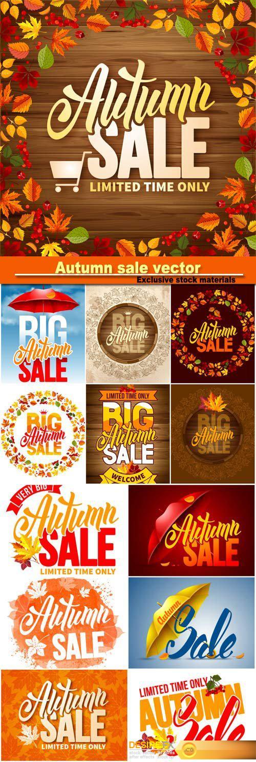 Backgrounds Autumn sale vector