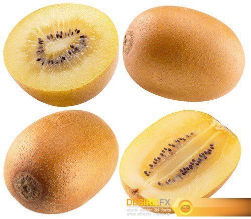 Set melons and kiwis isolated on the white background 9X JPEG