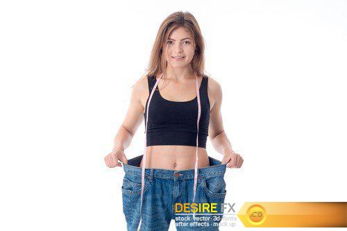 Young slim girl diet concept and hair loss 7X JPEG