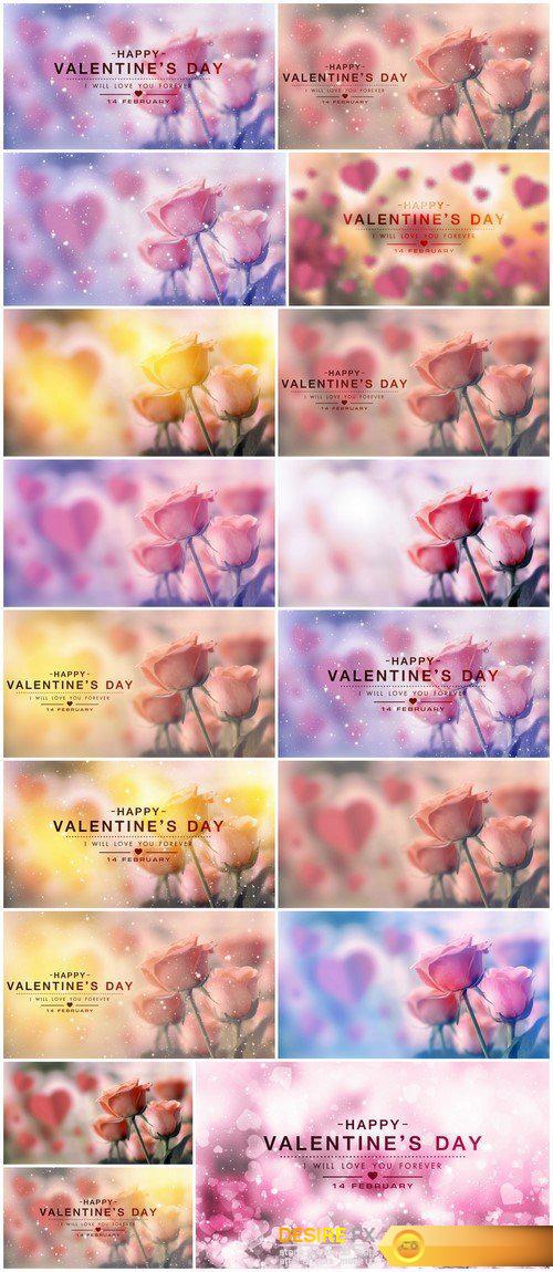Happy valentine day, fine design with roses 17X JPEG