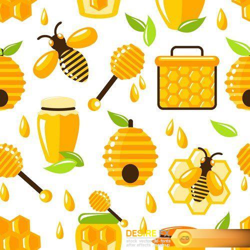 Honey seamless pattern 6X JPEG