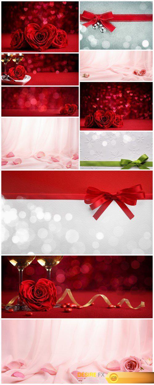 Roses Bouquet and Hearts background 11X JPEG