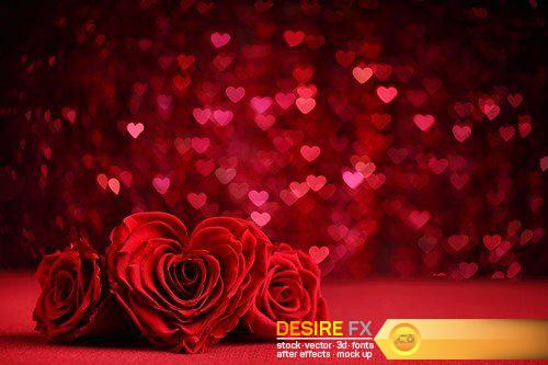 Roses Bouquet and Hearts background 11X JPEG