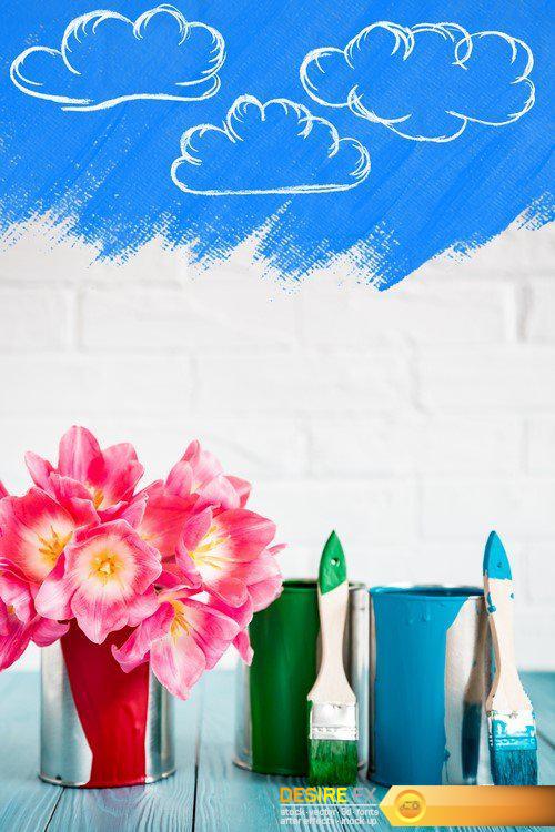 Women\'s day March 8 cards and flowers 18X JPEG