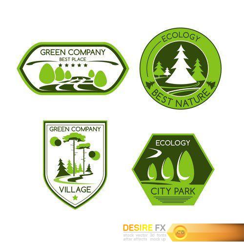 Landscape design and nature gardening vector banners 12X JPEG