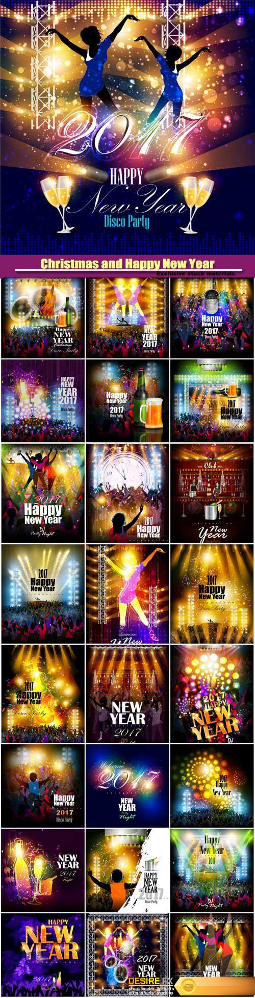 Happy New Year 2017 vector party celebration poster