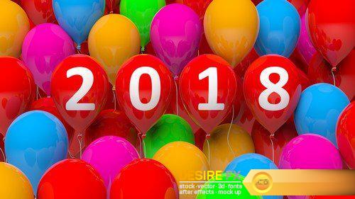 3D rendering of colorful balloons with 2018 new year 2017   21X JPEG