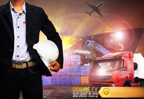 Abstract background Trucks and transport Highway and delivering 20X JPEG