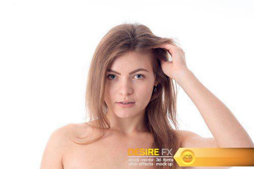 Young slim girl diet concept and hair loss 7X JPEG