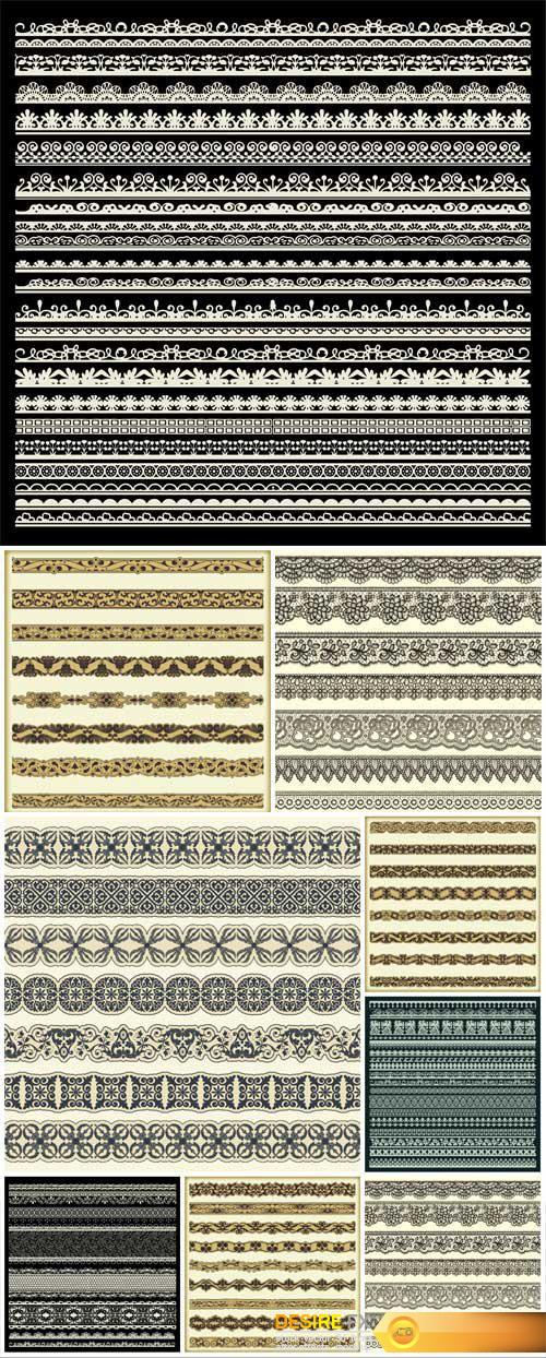 Decorative elegant borders stylized like beautiful laces