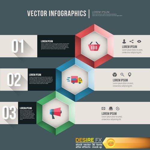Abstract infographic flat design - 15 EPS
