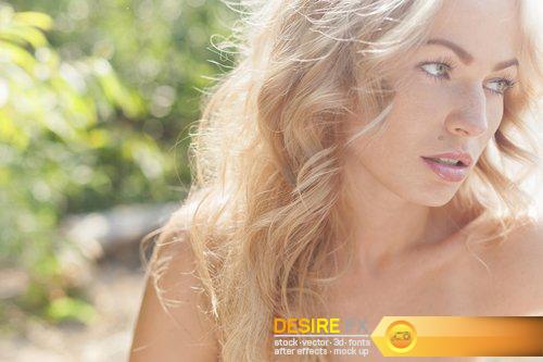 Beautiful young blond woman outdoors portrait - 16 UHQ JPEG