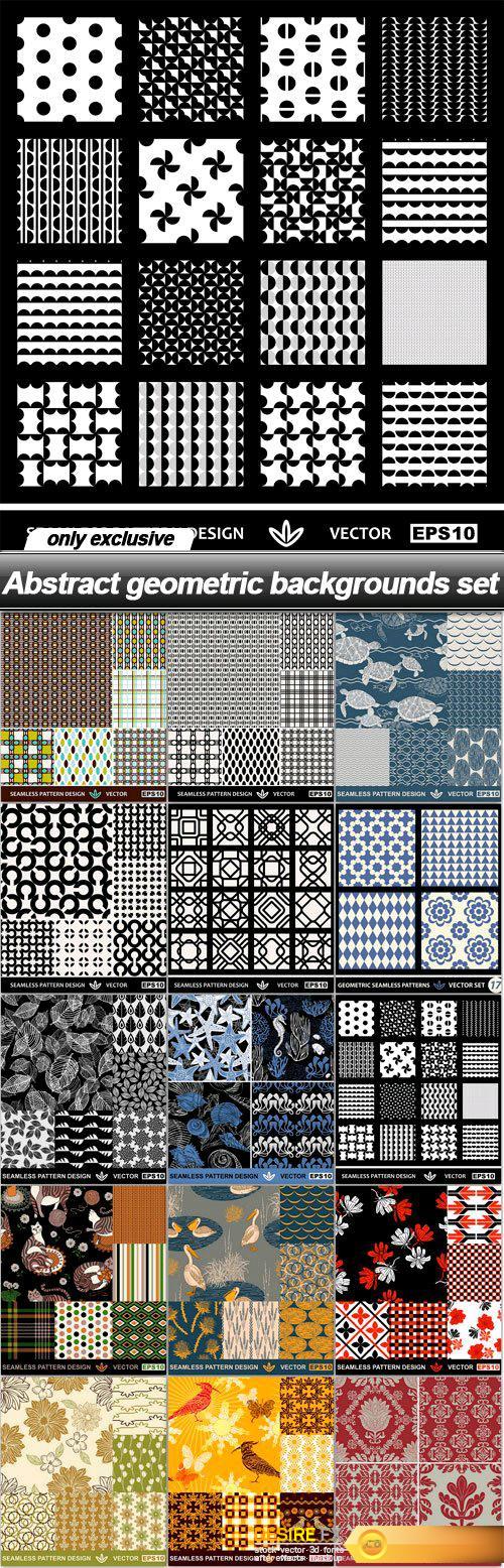 Abstract geometric backgrounds set - 15 EPS