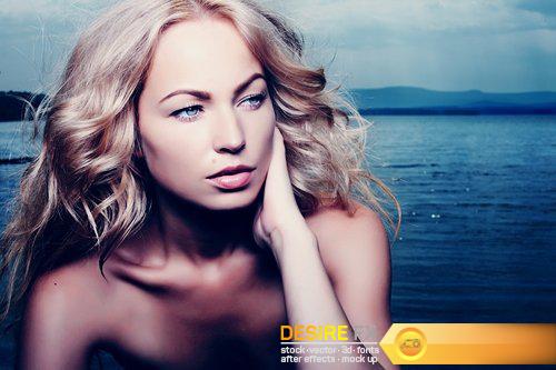 Beautiful young blond woman outdoors portrait - 16 UHQ JPEG