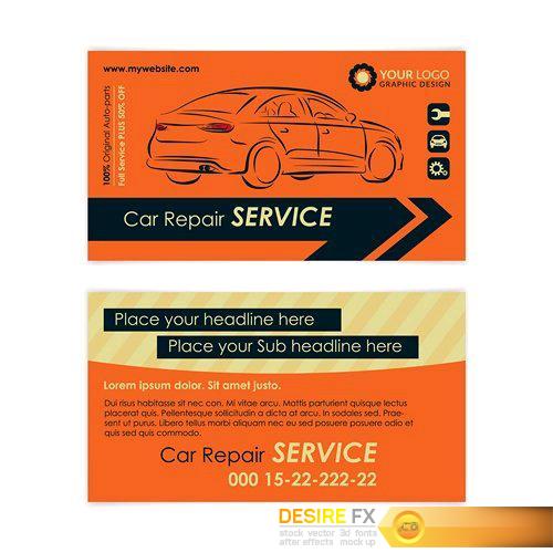 Auto repair business card template - 17 EPS