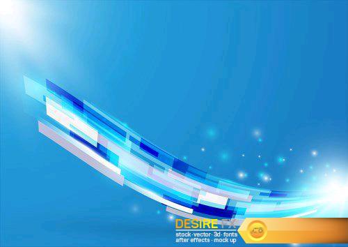 Abstract blue curved line shape background - 25 EPS