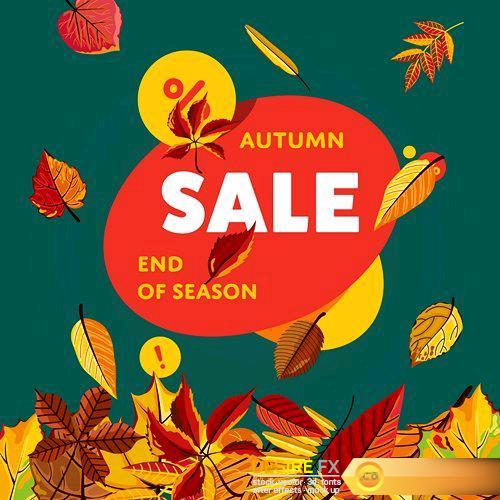 Autumn sale design template - 25 EPS
