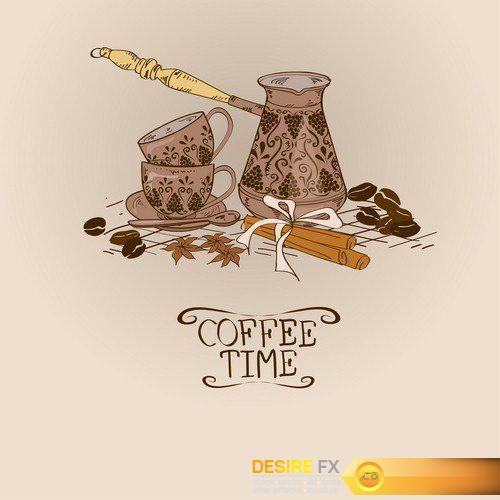 Coffee time poster - 5 EPS