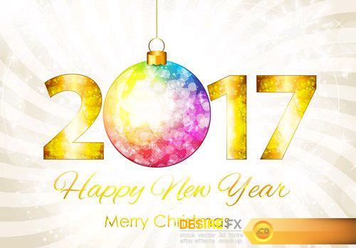 Abstract Beauty 2017 New Year Celebration Poster Background - 16 EPS