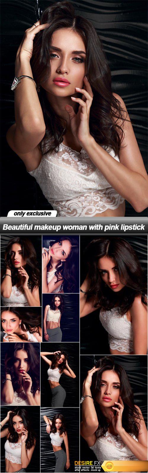 Beautiful makeup woman with pink lipstick - 10 UHQ JPEG