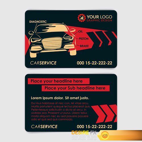 Auto repair business card template - 17 EPS