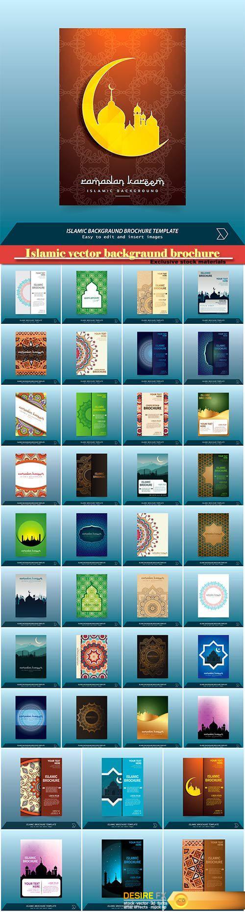 Islamic vector backgraund brochure template