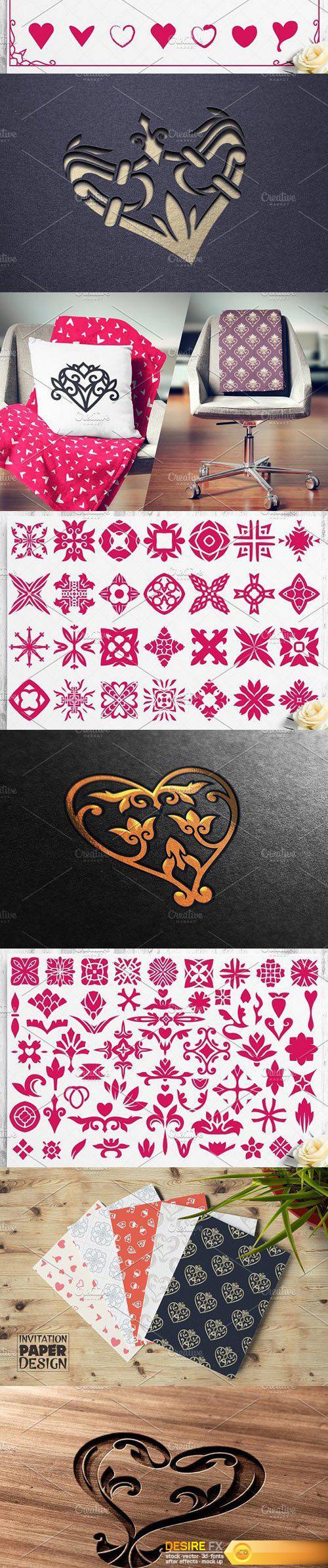CM - Heart Vector Ornaments and Patterns 1278561