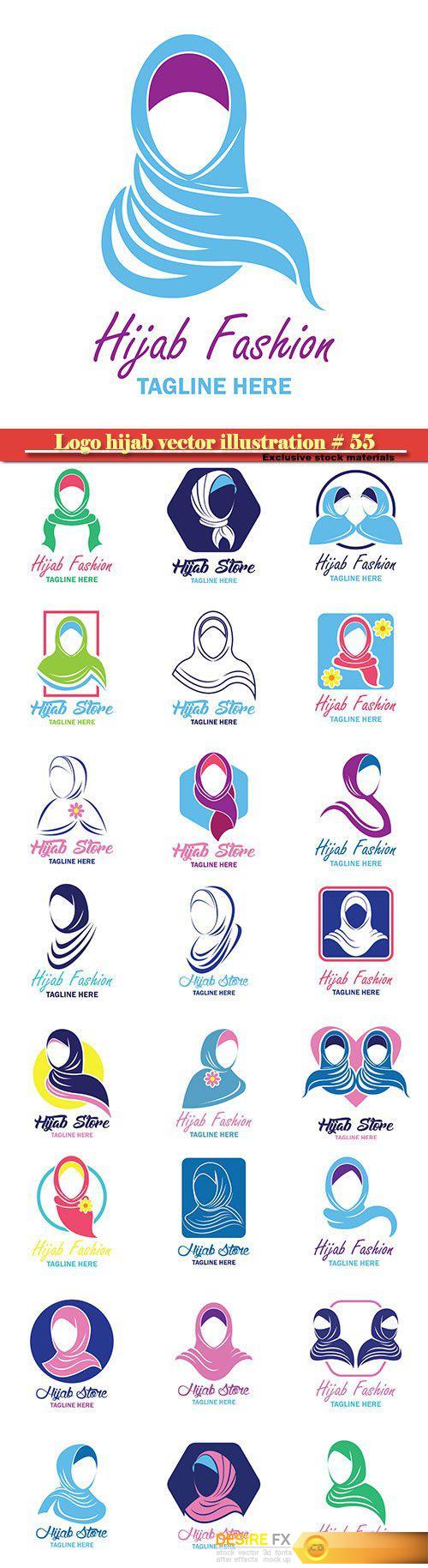 Logo hijab vector illustration template # 55