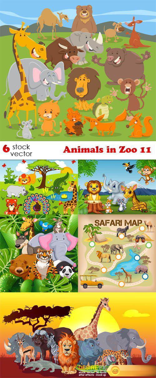 Vectors - Animals in Zoo 11