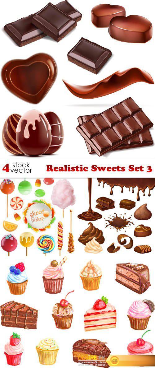 Vectors - Realistic Sweets Set 3