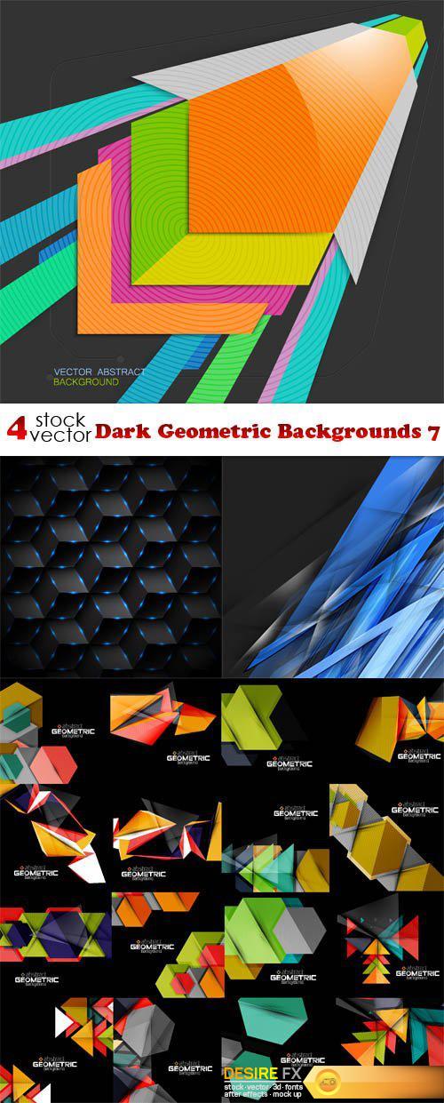 Vectors - Dark Geometric Backgrounds 7
